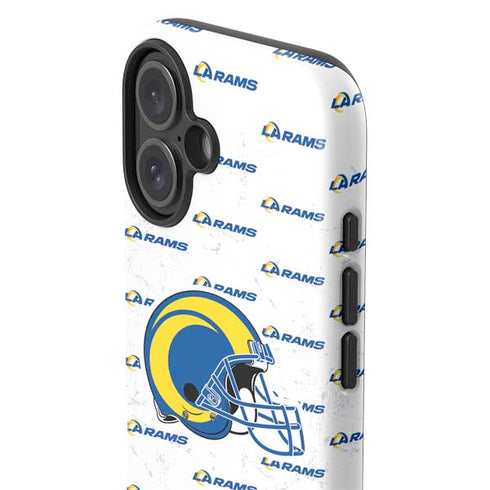 NFL Los Angeles Rams White Logo Blast iPhone 16 Plus Impact Case